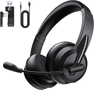 Wireless Headset with Mic for Work